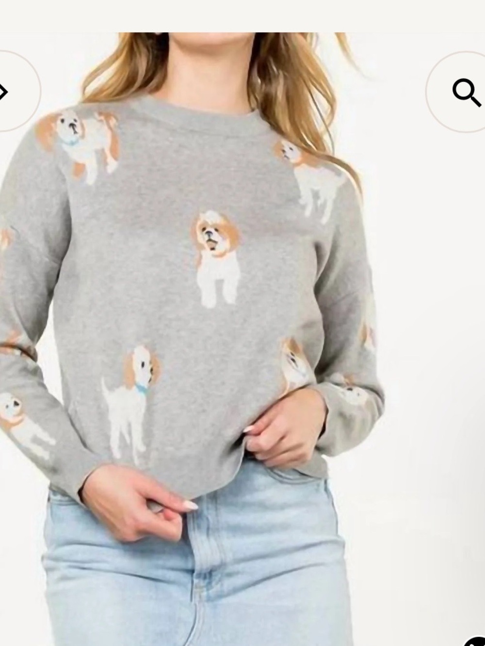 THML -Allover Dog Print Sweater